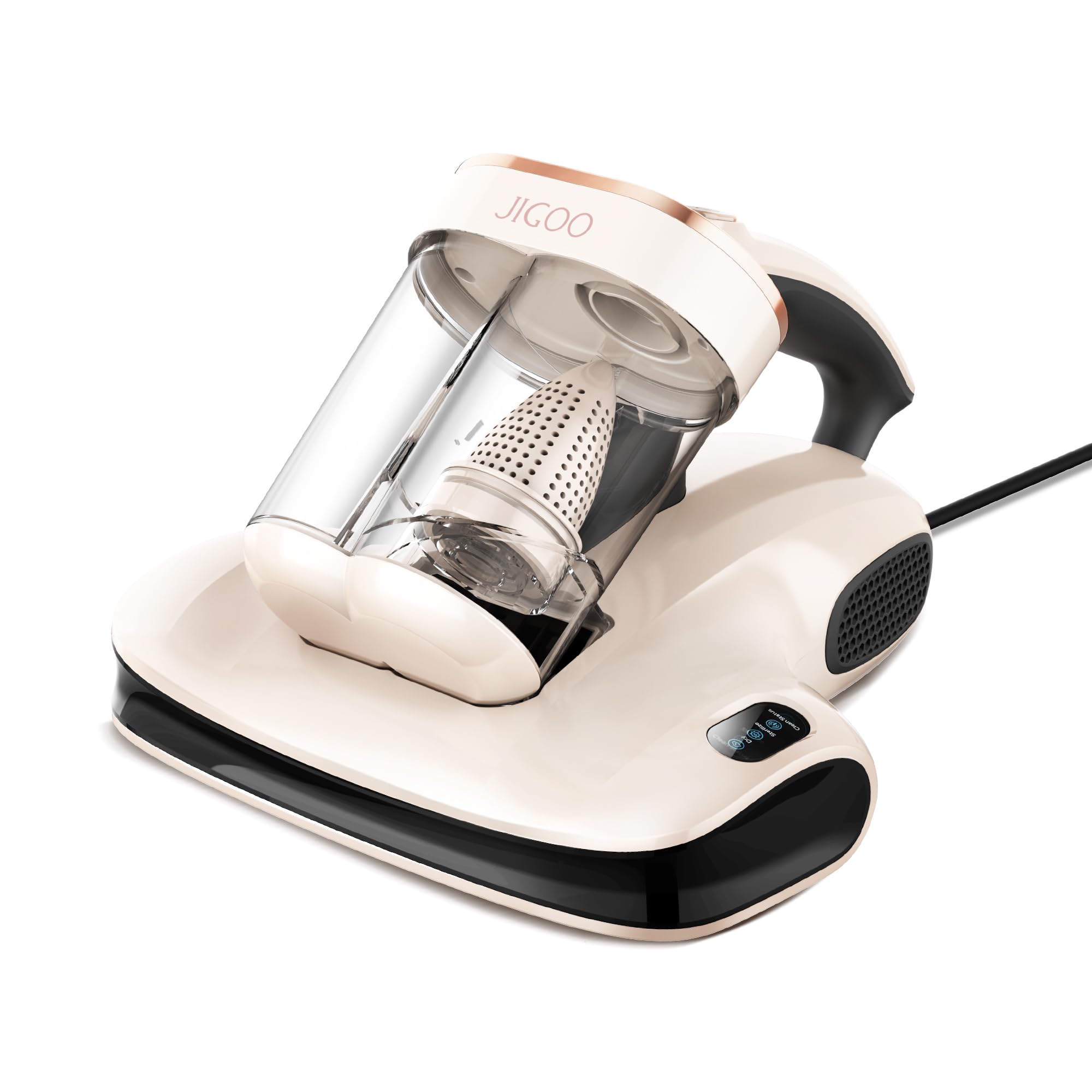 JIGOO S100 Milbensauger mit UV-Licht & 55°C Heißluft: 99,9% gegen Milben & Allergene (1,3kg) - Für Matratze, Sofa, Bett, Teppich & Tierhaare