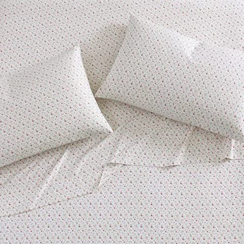 Image of Laura Ashley - King Sheet Set, Buttery-Soft Bed Sheets with a Naturally Silky Smooth Cotton Sateen Lightweight Feel - Matching Pillowcases & Fitted Sheet (Evie Coral)
