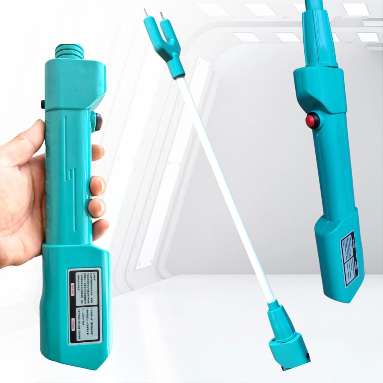 Palo de ganado para ganado, vaca, perro, cerdo, cabra, impermeable, con luz LED, bastón eléctrico recargable