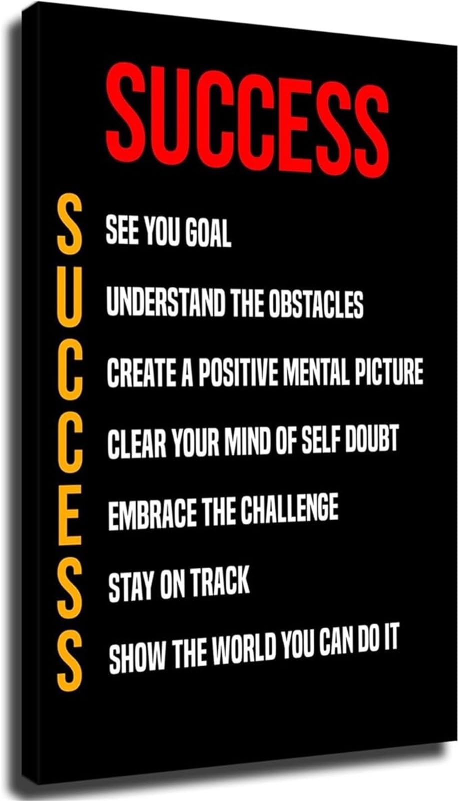 FNYUVNFAF Motivational Success Poster Keys To Success Inspirational Quotes for Wall-Art Decor Unframed,08x12inch(20x30cm)