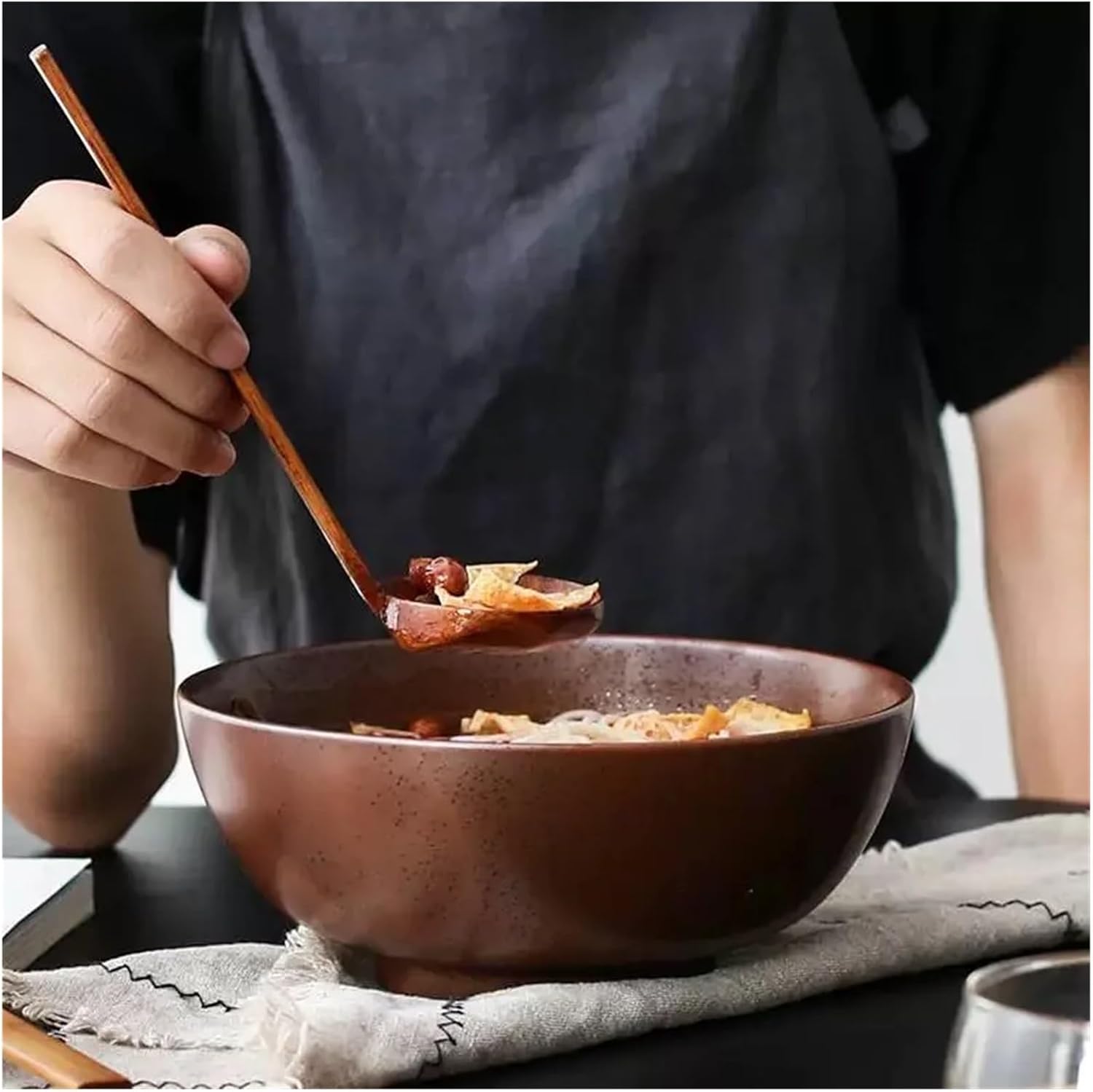 Japanese Wooden Spoon Set Korean Spoon Wooden Cutlery Spoons for Eat Korean Spoon Kitchen Utensils Accessories 2pcs