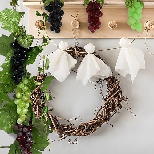 Miniatura 4 de Luckforest Variado de uvas artificiales 6 piezas de uvas falsas esmeriladas racimos de uva decorativos en negro rojo y verde para recuerdos de boda
