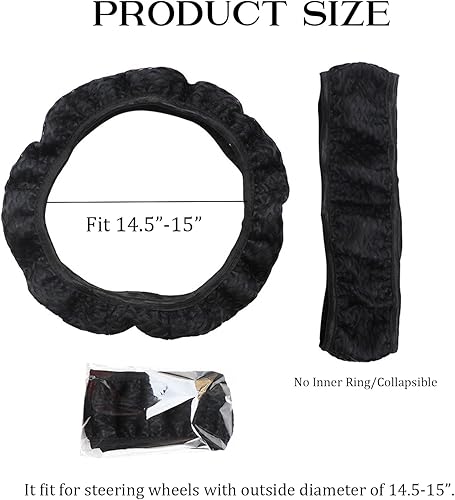 TRNOI Funda elástica para volante universal de 145 a 15 pulgadas ajuste para SUV camionetas sedanes automóviles camiones accesorios de automóvil