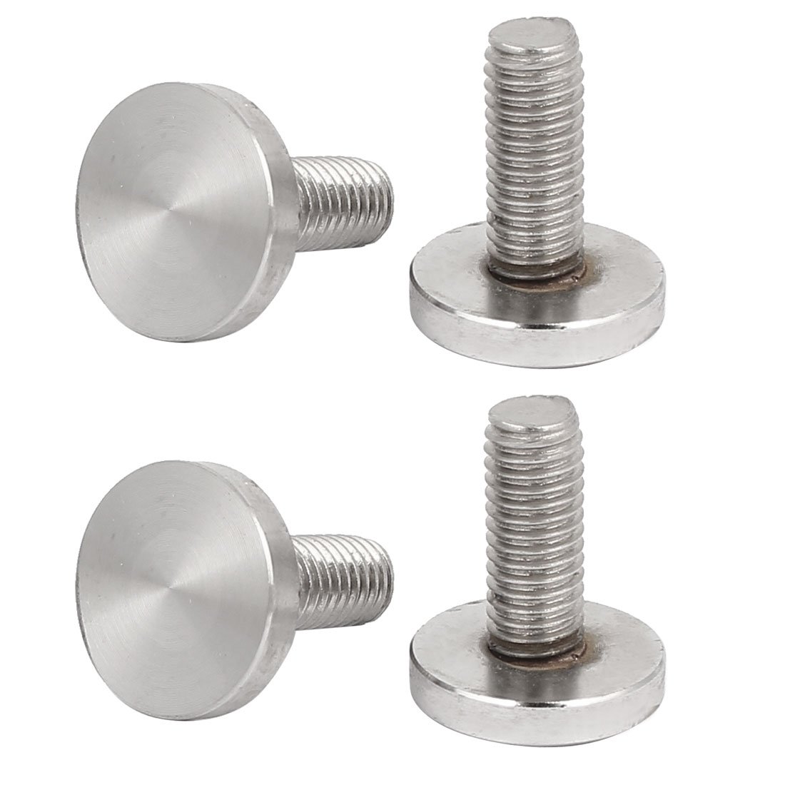 Aexit Glass Mirror 304 Stainless Steel Round Screw Cap Nails Silver Tone M8x20mm 4pcs (771d97a4ed1066361bbfc2c84de3f7f2)