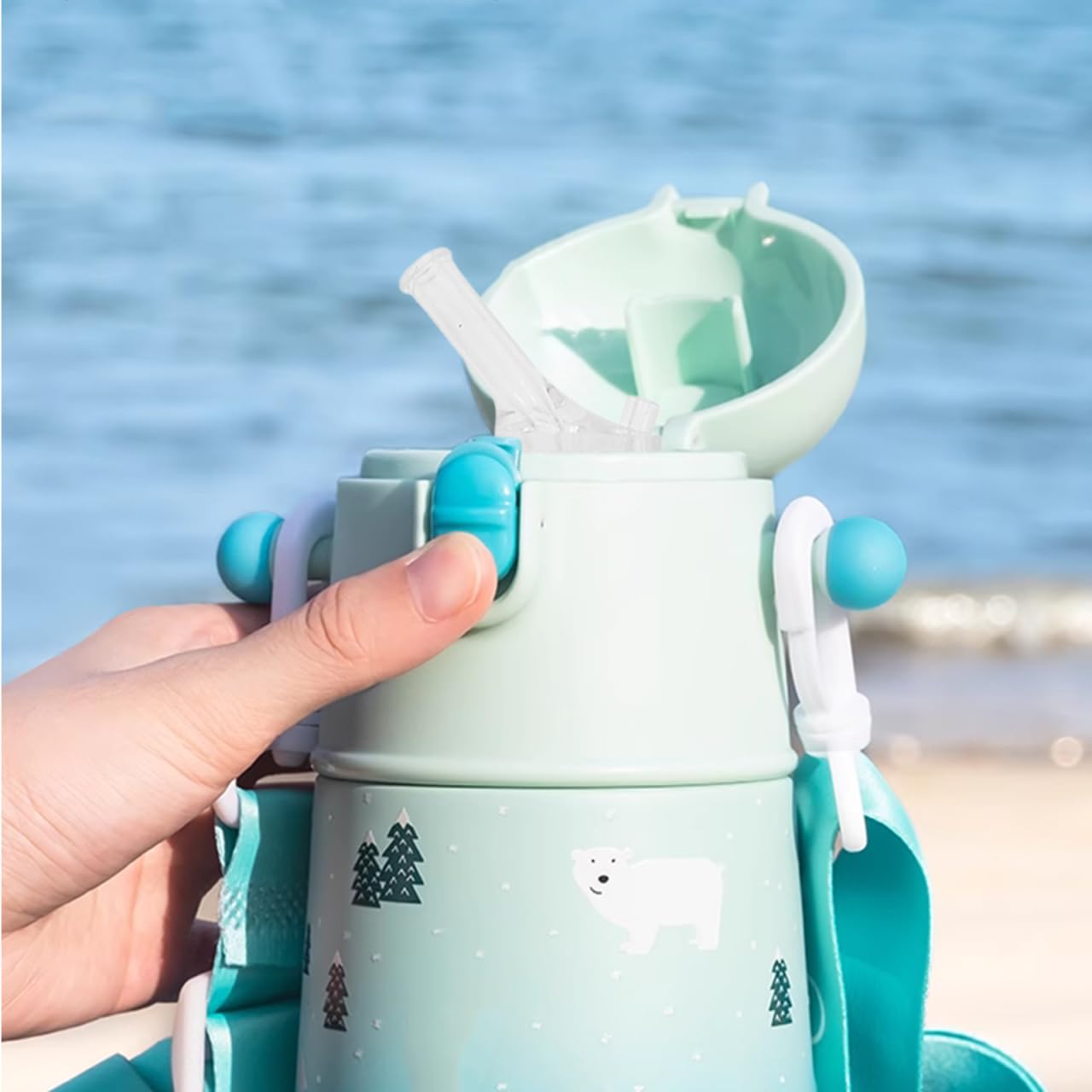 Alipis Set mit 5 wiederverwendbaren Trinkhalmen aus weichem Silikon, Ersatzzubehör für Kinderflasche, transparentes Rohr mit abnehmbarer Düse für Reisebecher, Schule, Haus, nicht für Bea·ba