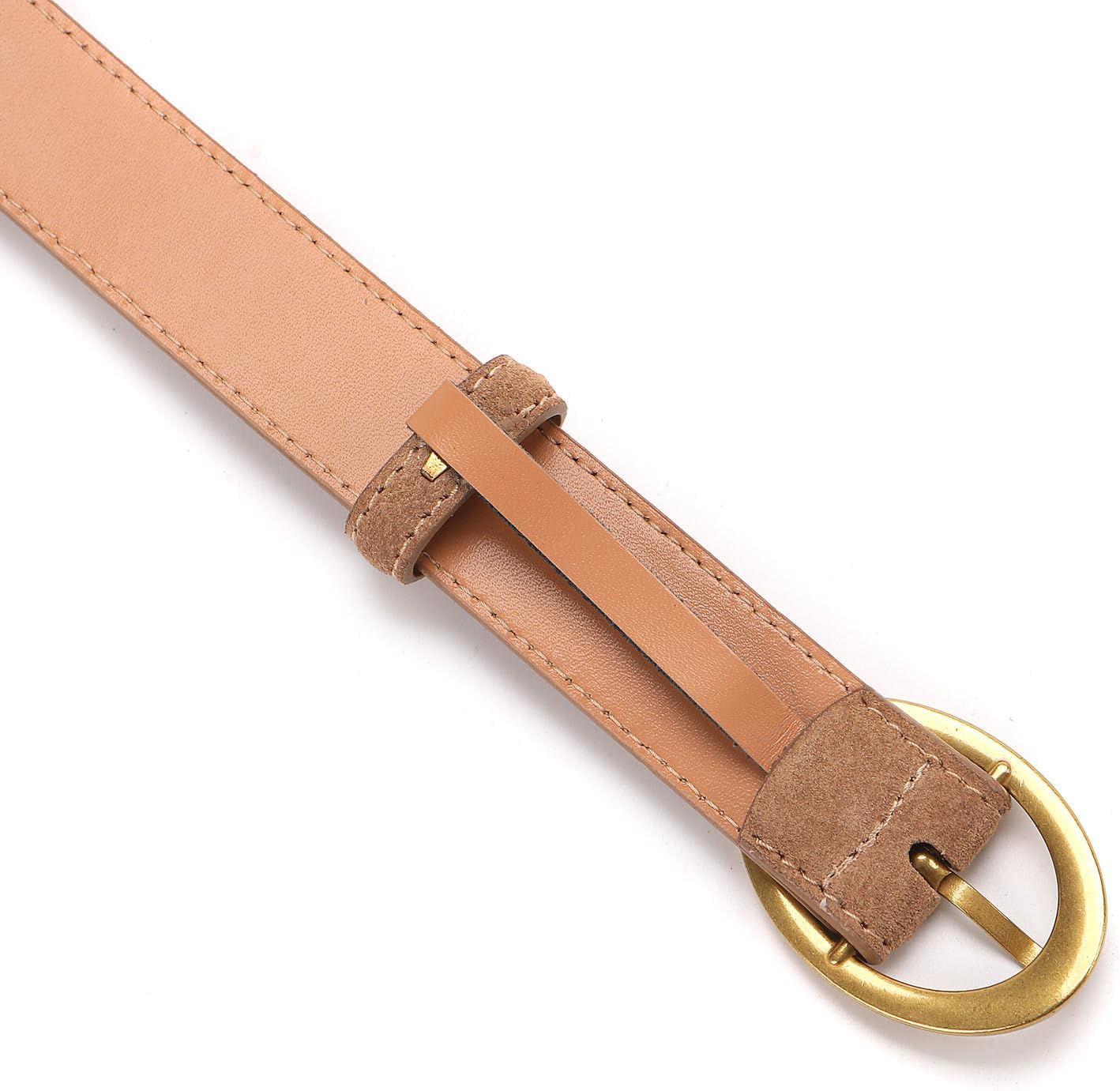 Women's Genuine Leather Suede Belts Elegant Jeans Belt 1.1" Wide - Image 6
