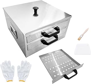 LetFeng Rice Roll Steamer with 304 Food Grade Vermicelli Roll Steamer Top Open Stainless Steel Square Tier 2-Layer Rice Noodle Roll Steamer for Rice Noodles Compatible with Stove and Induction Cooktop