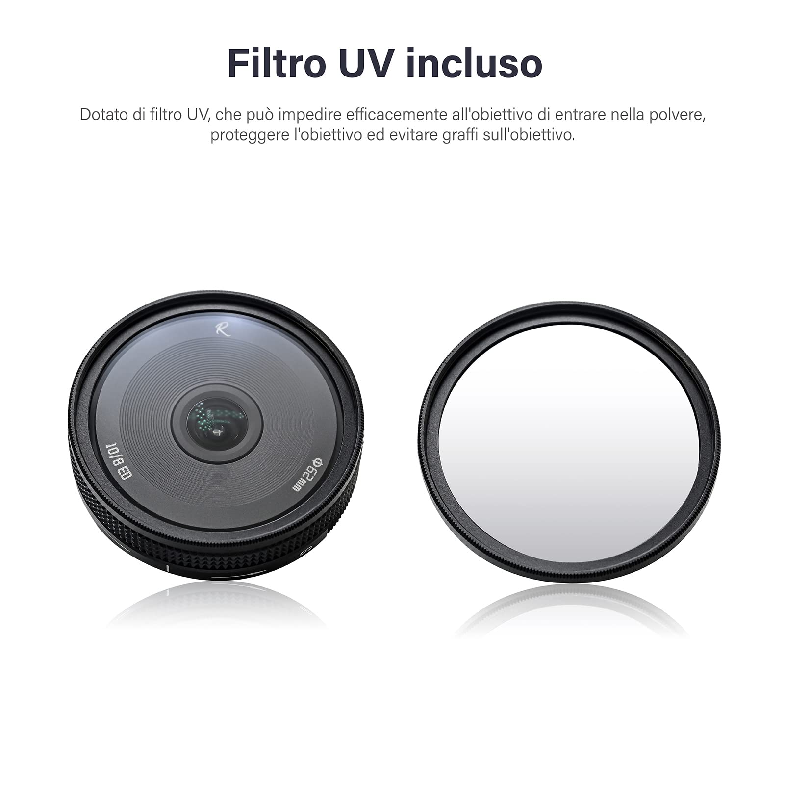 AstrHori 10mm F8 II Ultragrandangolare Lente Fisheye Obiettivo manuale APS-C Compatibile con fotocamera mirrorless Sony E-Mount A6000,A6300,A6400,A6500,A5100, A5000,A6600NEX-3,ecc(nero)