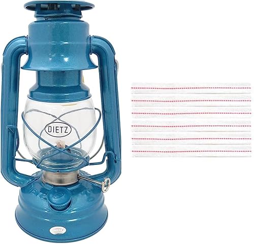 Light of Mine Dietz #76 - Linterna original para quemar aceite, lámpara de aceite de queroseno, linterna de campamento con mecha de 12 pulgada (azul)