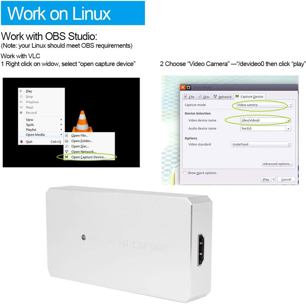 USB 3.0 HD Capture Card Video Game Recorder 1080P Live Streaming Converter Plug and Play for Xbox One PS3 PS4 WII U