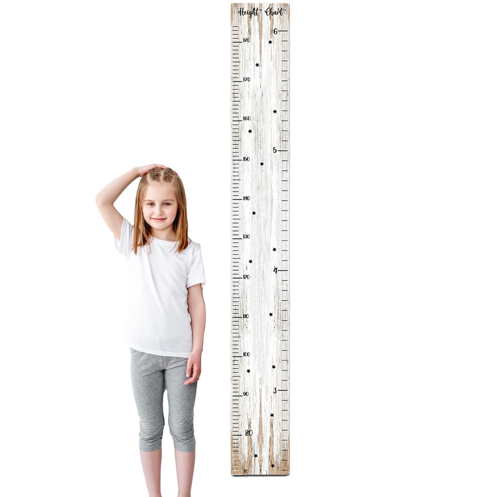 Height Chart for Children, Wooden Height Chart - Home Wall Ruler for Height Measurement for Children, Cartoon Nursery Height Chart for Living Room, Children's Room