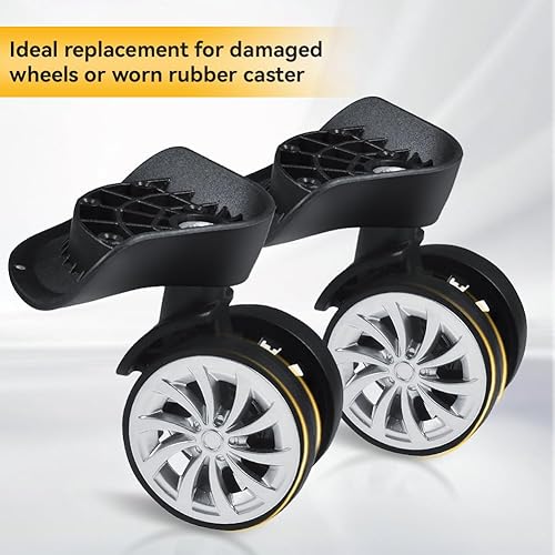 Miniatura 4 de Ruedas de repuesto para maleta de equipaje, ruedas giratorias de 360 grados, ruedas giratorias de plástico negro, ruedas giratorias de repuesto para