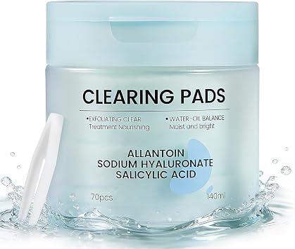 Salicylic Acid Pads-Gentle Pore Reducing, Soothing Skin Care Salicylic Acid Toner Pads, Oil Control and Exfoliation Deep Cleaning Facial Cleansing Wipes, Suitable for All Skin Types, 70 Count