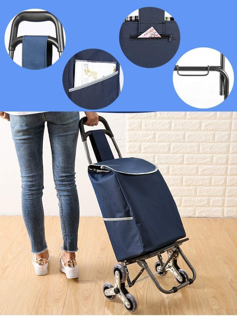 Shopping Trolley with Large Wheels Extra Large Shopping Trolley Shopping Aid 50 kg Load Capacity Shopping Trolley Stair Climbere for Supermarket Travel-Purple