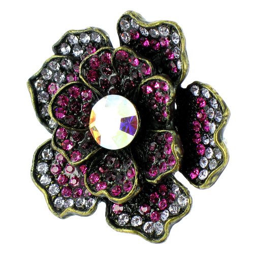 Bague fleur Body Bling rose violet pour sublimer un look terne