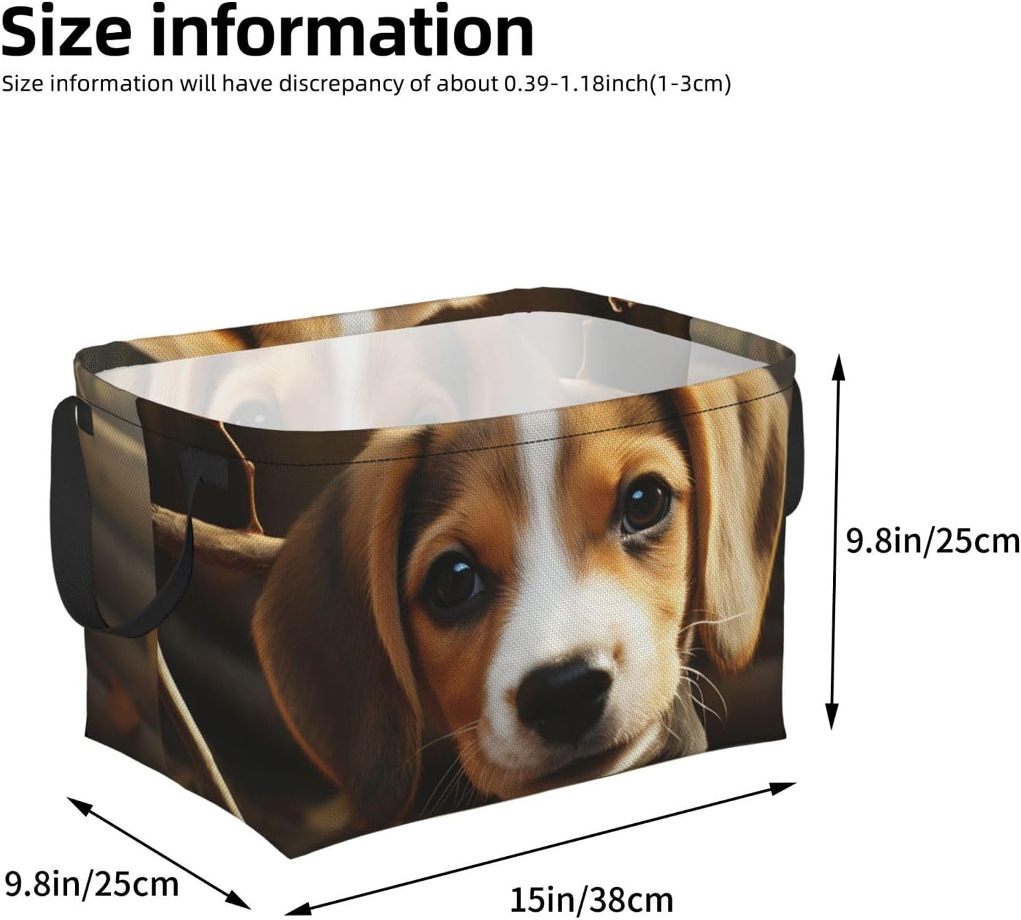 Collapsible Storage Basket for Shelves, Decorative Closet Bin with Handles image 3