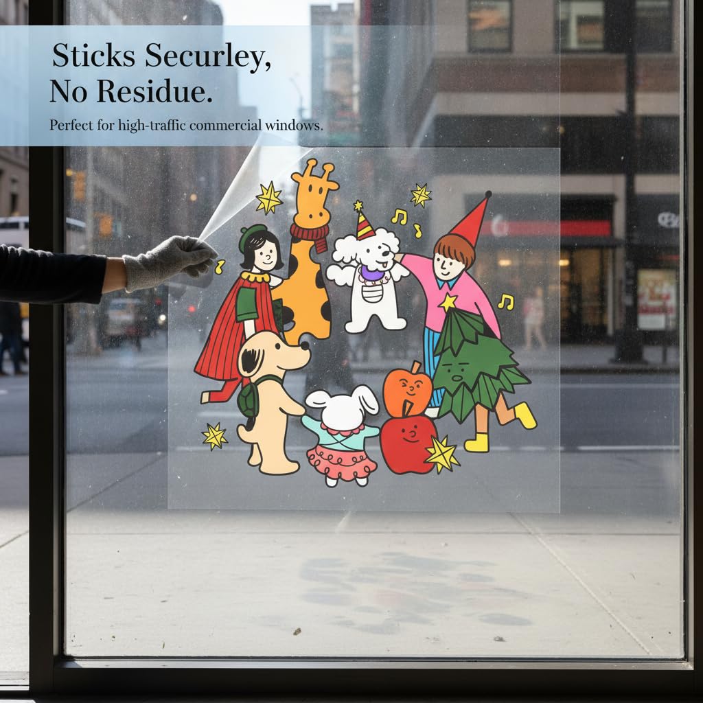 Weihnachtsfensteraufkleber, PVC, PSM25 Transparent, Extragroß