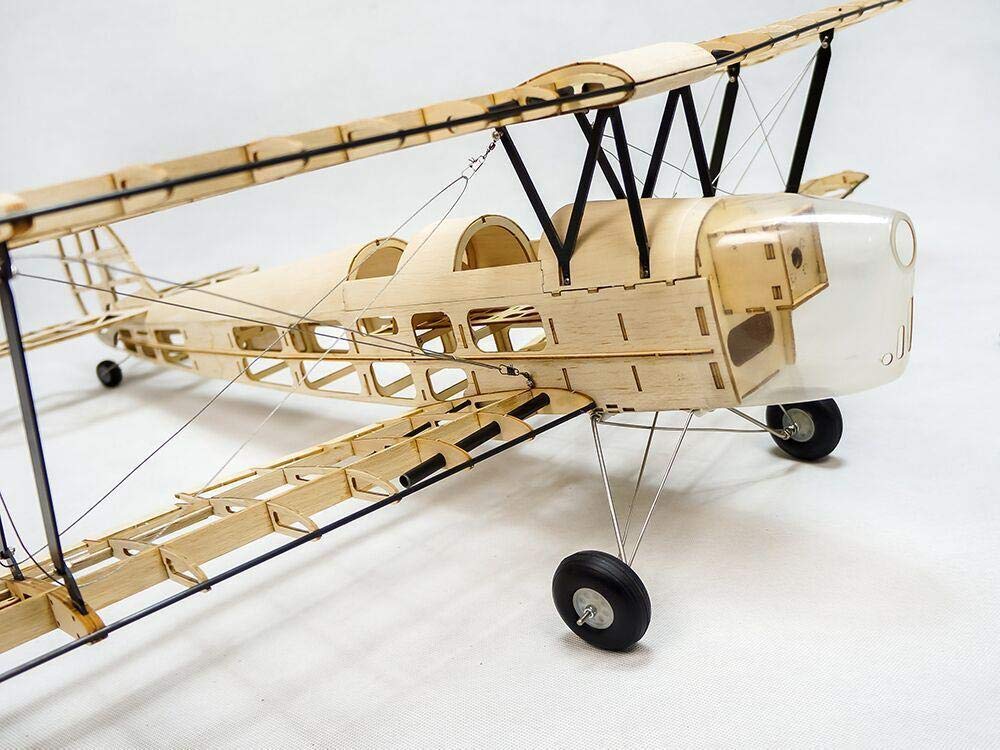 Torcster 212878 Tiger Moth 980mm Holzbaukasten Modellflugzeug für RC Bausatz DIY, gelaserte Balsa Sperrholz Holz Bauteile Holzmodell Flugzeug