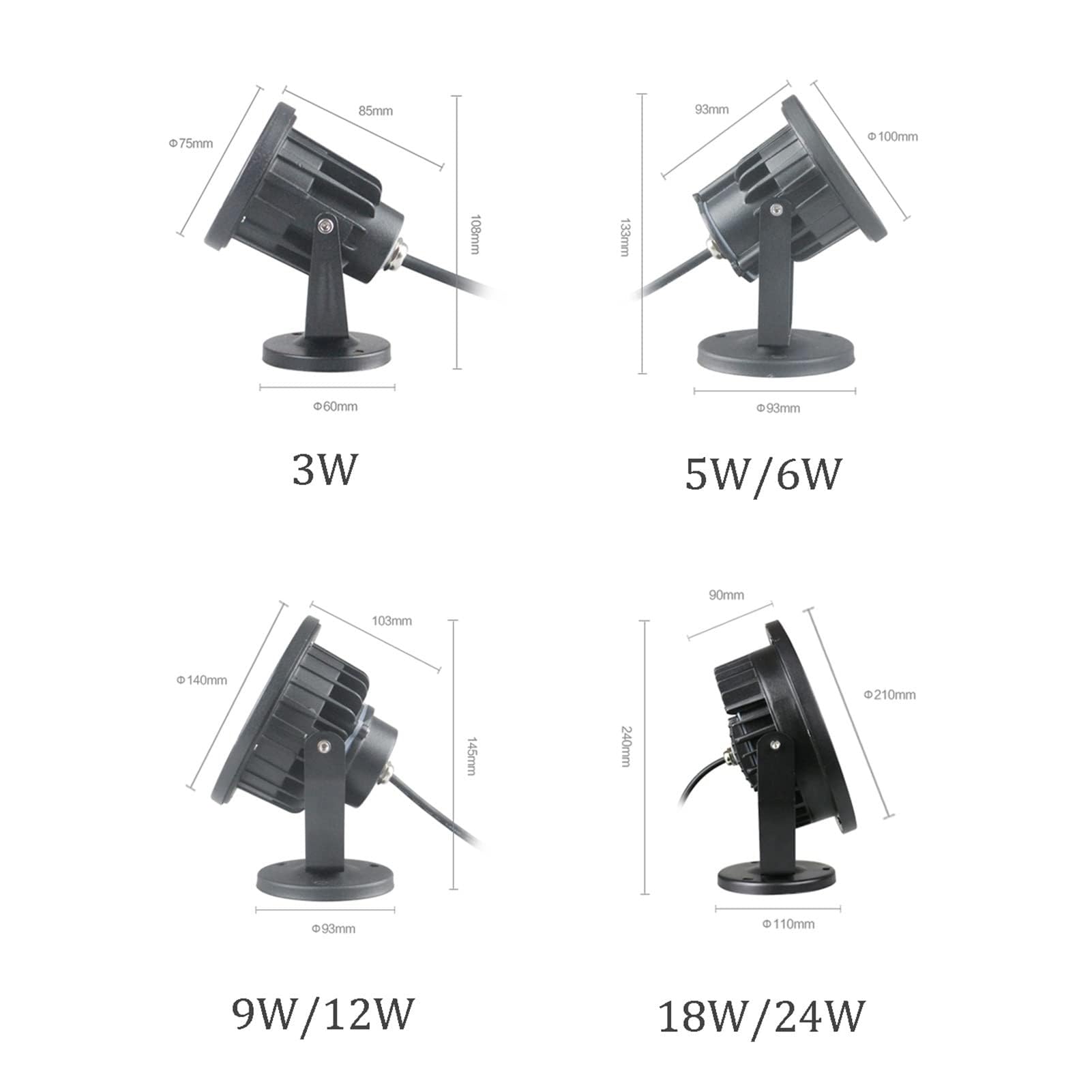 Illuminazione Subacquea - Faretti LED Esterno - Faretto Luce da Pavimento, Faretto LED Subacqueo, Luce LED Sommergibile, Proiettore LED da Esterno Impermeabile IP65(Red,24W(24v))