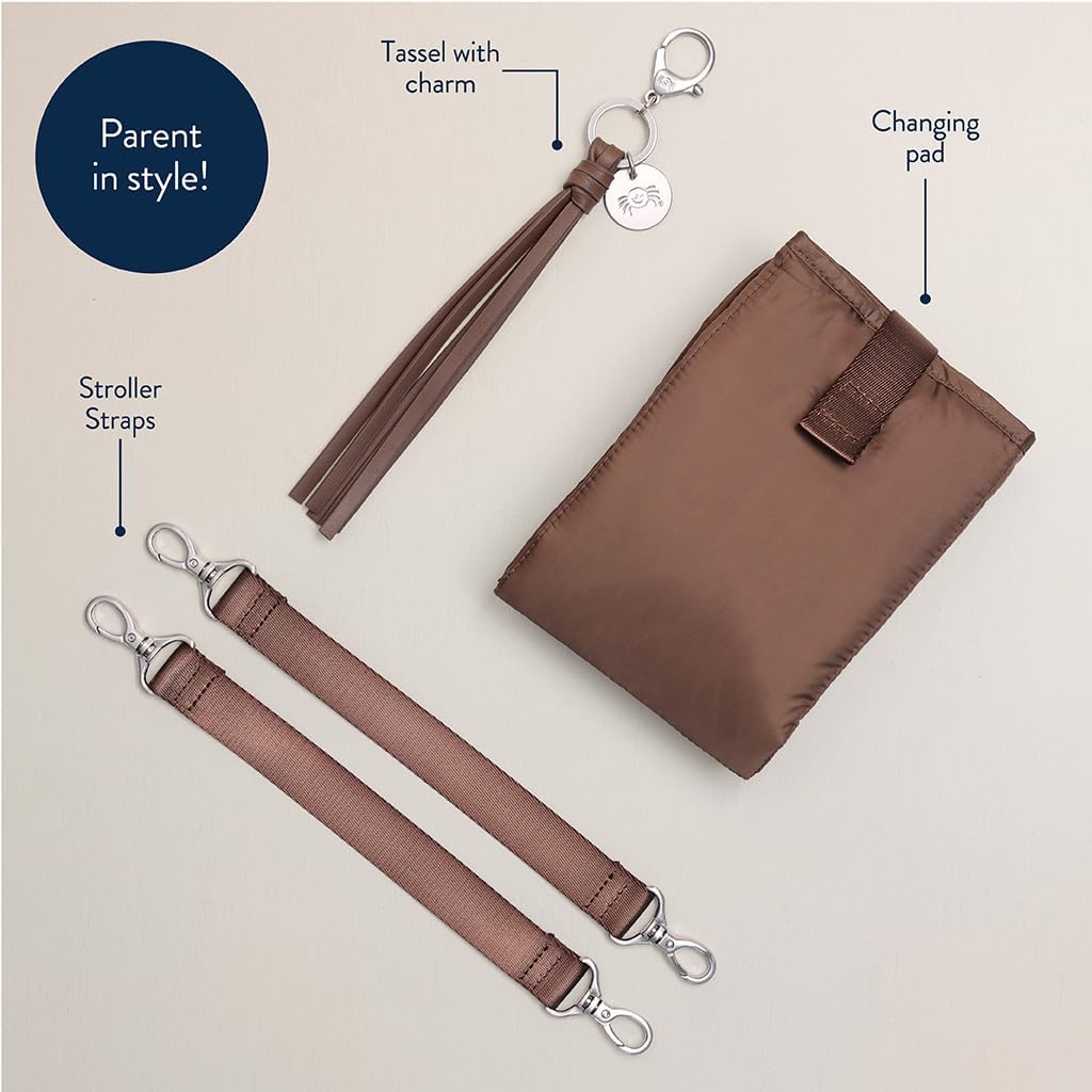 Itzy Ritzy Boss Tote Diaper Bag – Vegan Leather Tote with Stroller Straps, Changing Pad, Shoulder Straps & Tassel