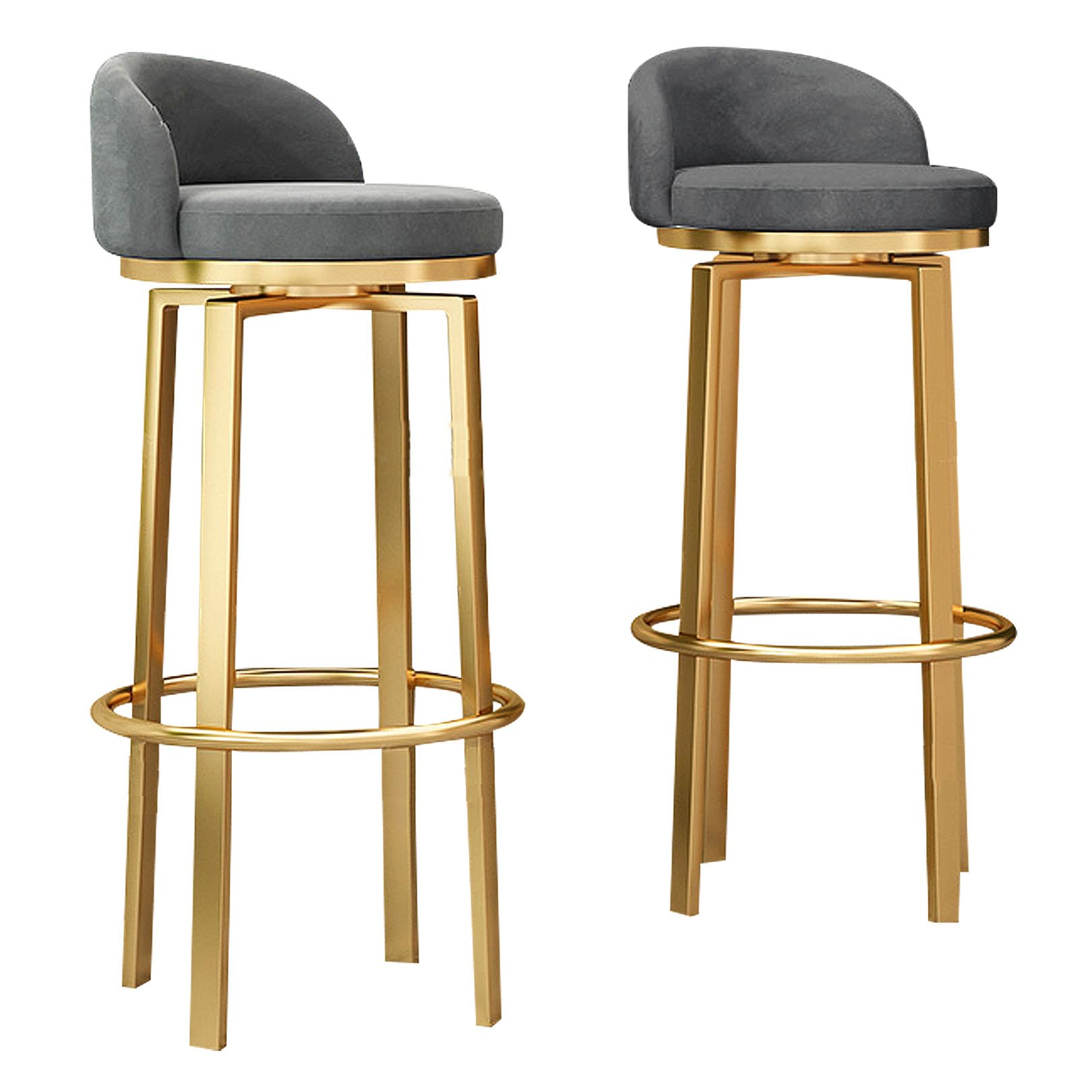 Tabourets de bar en velours milieu du siècle pour salle à manger