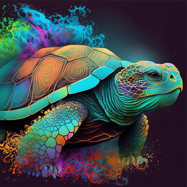 VAIIEYO 5D DIY Diamond Painting Turtle, Diamond Art Kits Adults Animal, Paint by Numbers Full Drill Round Rhinestone Craft Canvas for Home Wall Decor 35x35 cm-14