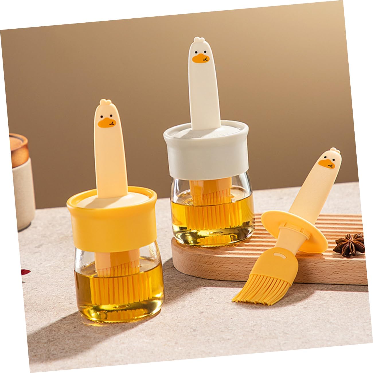 SHOWERORO 2 Pcs Oil Dispenser Bottle with Brush for Cooking Baking and Bbq Versatile Oil Sprayer for Precise Pouring and Bastingthe Kitchen and Grilling
