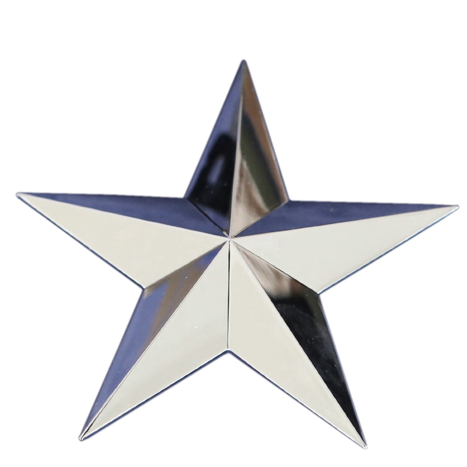 3.5" Five Point Star 3D Auto Emblem (90mm, Chrome)