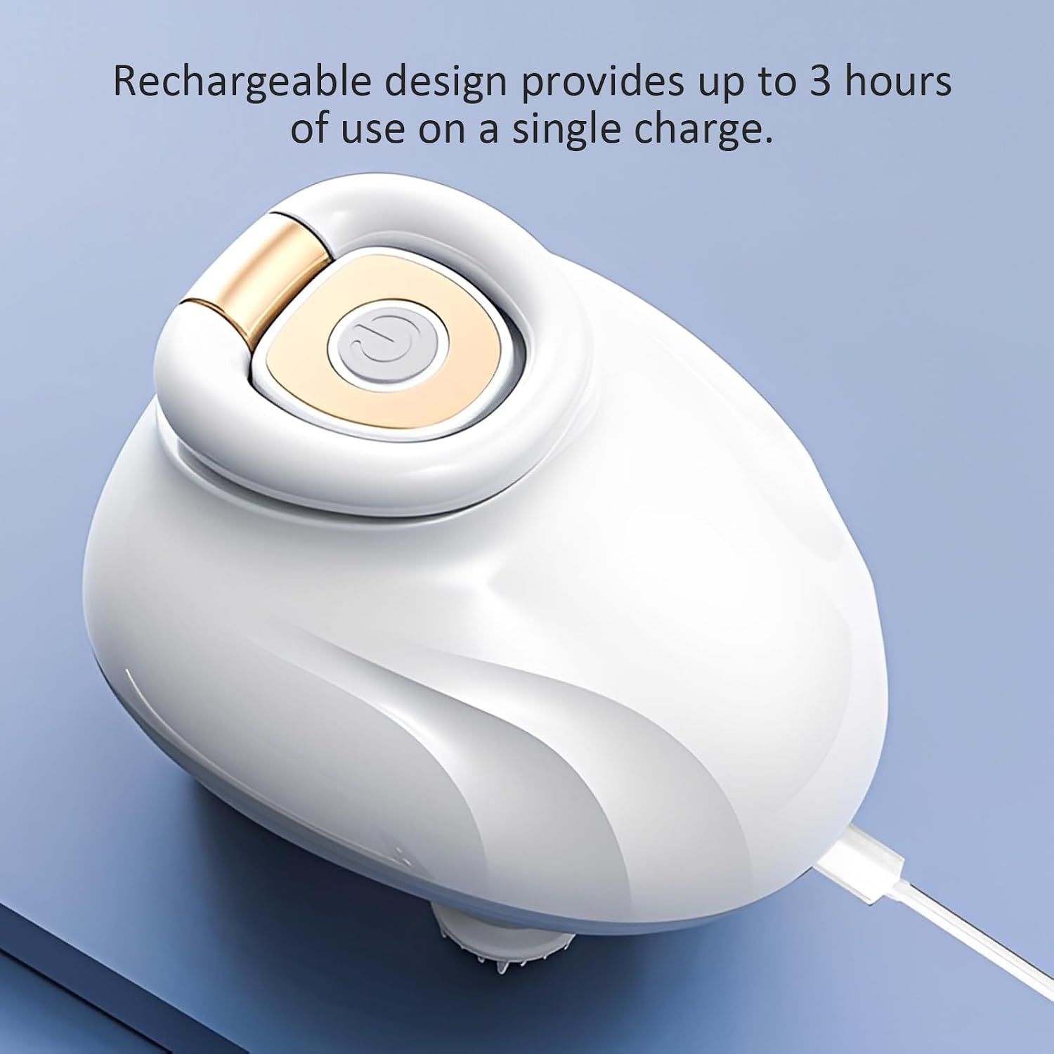 Multi-Functional Electric Scalp and Body Massager for Human and Pets, Portable, Rechargeable with 3 Speed Modes and 4 Silicone Massage Heads for Relaxation, and Hair Growth