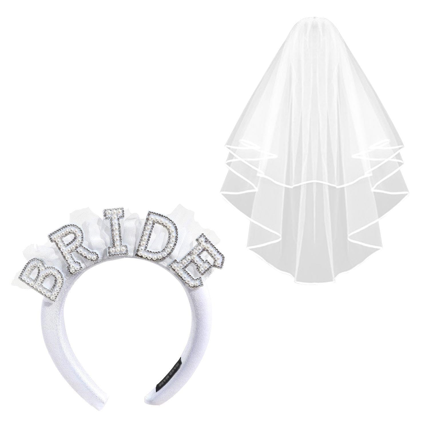 Fascia da Sposa con Perle, Velo da Sposa, 1 Pezzo, Elegante
