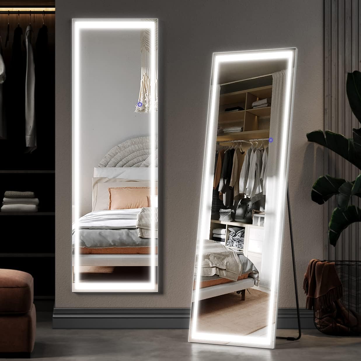 ELEGANT LED Full Length Dressing Mirror, 160x50 cm Standing Floor