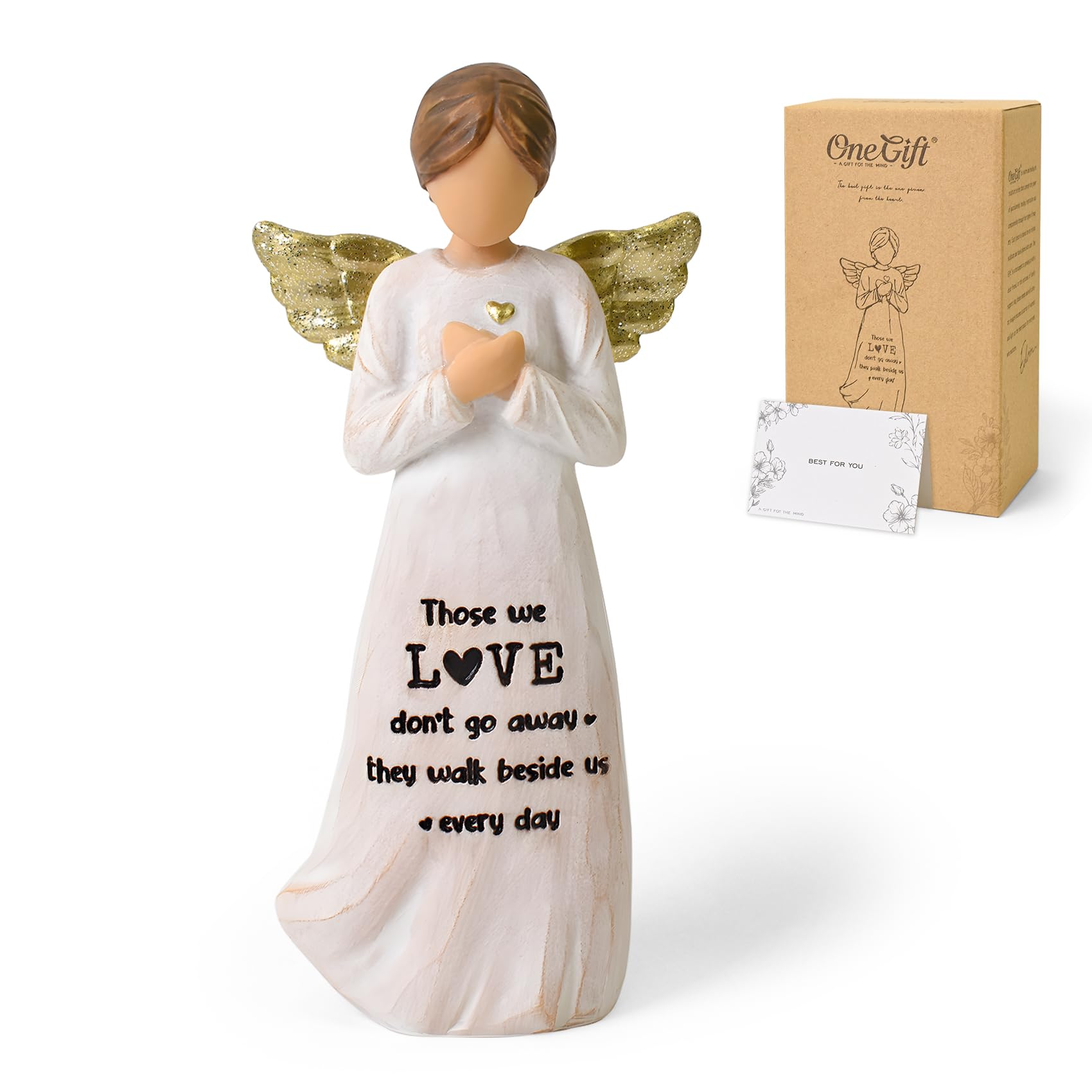 Sympathy Gifts for Loss of Loved One, Bereavement Remembrance Gifts for Loss of Mom and Dad, Miscarriage Gift, Sculpted Hand-Painted Angel Statue Gift for Grieving Friend
