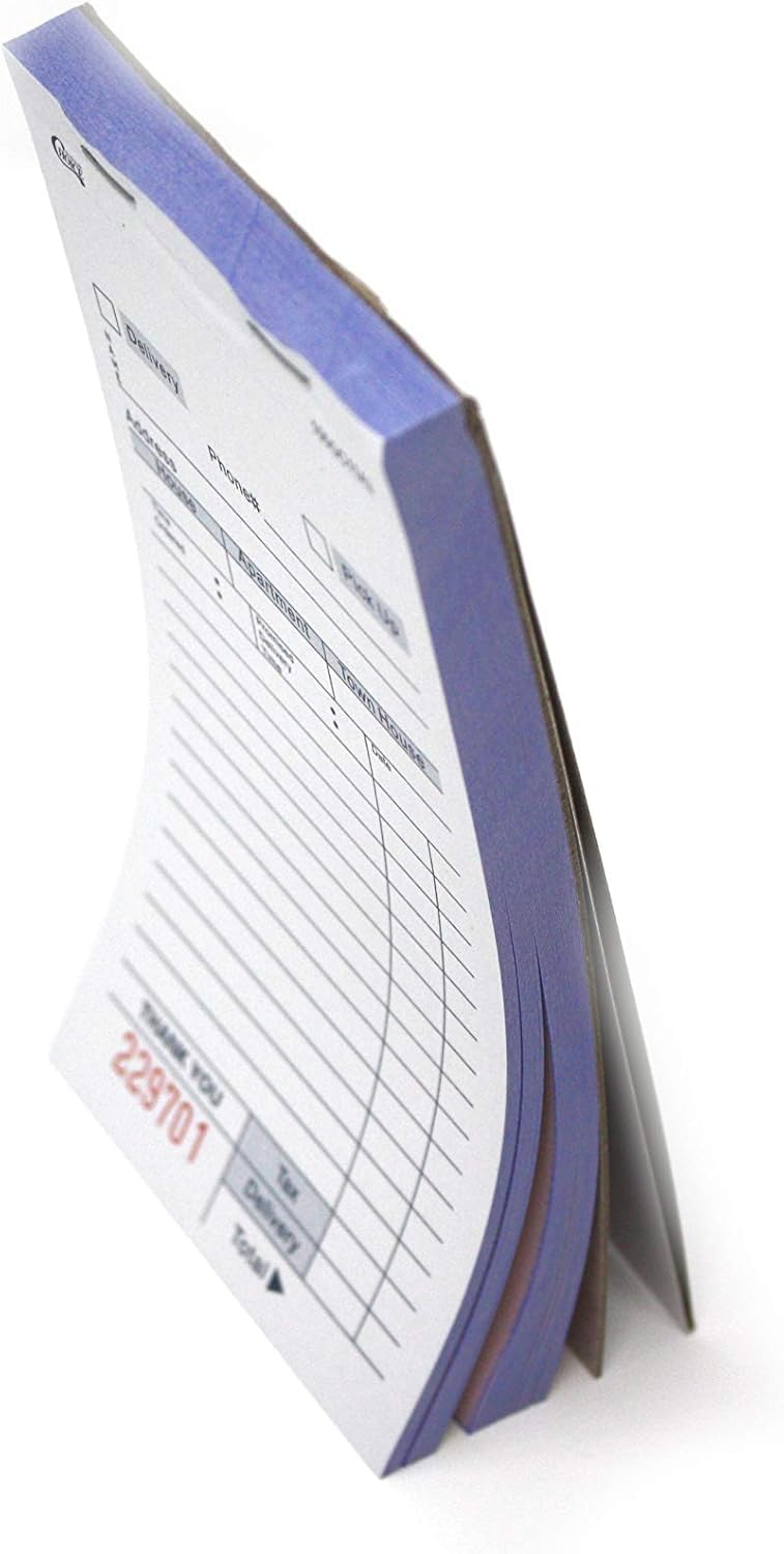Choice - Carta bianca per ordini di consegna, carta carbone, 3 parti, 50 fogli (10 confezioni - 500 fogli totali)