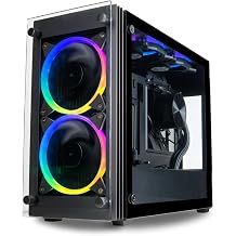 Computer Upgrade King Stratos SFF Gaming PC Case Mini-ITX, SFX PSU, PCIe 4.0 Riser, 240mm AIO Ready, with 4X PWM ARGB Fans 600-2000rpm + Controller, Triple-Slot 125mm GPU Support