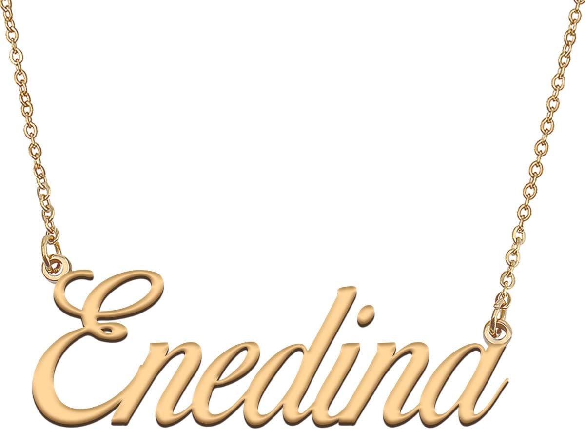 HUAN XUN Customized Custom Simple Any Name Necklace for Womens