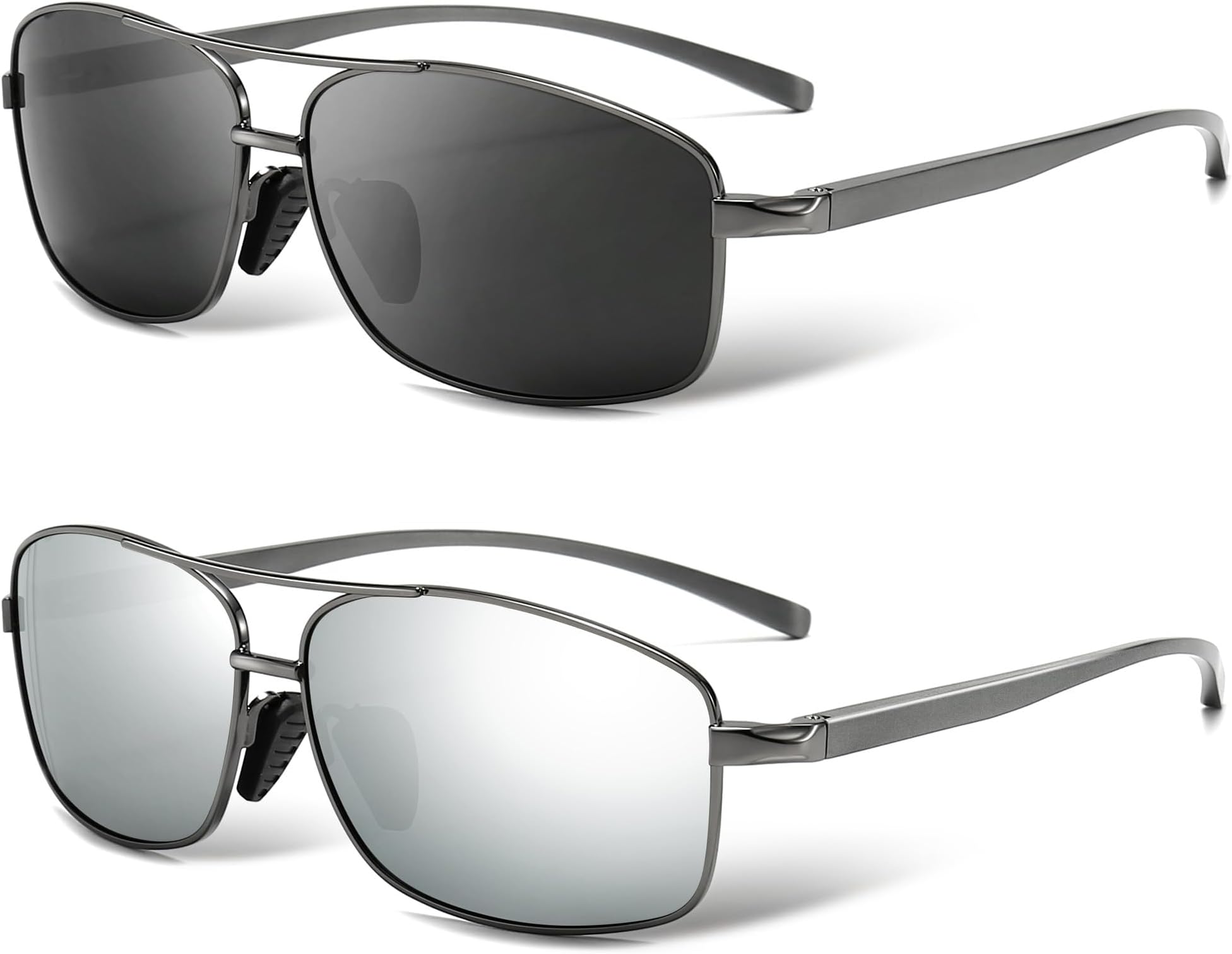 SUNGAIT Ultra Lightweight Rectangular Polarized Sunglasses Men UV400 Protection