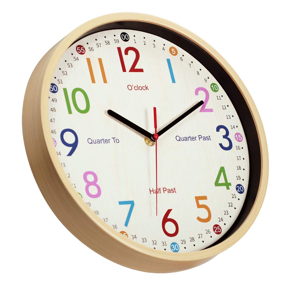 JoFomp Teaching Clock for Kids, Yellow, 12 Inch - Image 4