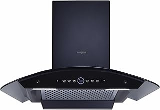 Whirlpool 75cm 1600 m3/hr BLDC Filterless Autoclean Kitchen Chimney with 11 Years WARR on Motor and 5 Yrs Comprehensive | CGFL PRO 750 BLDC HAC BK HOOD | Black | 9 Speed Touch Control with RPM Display