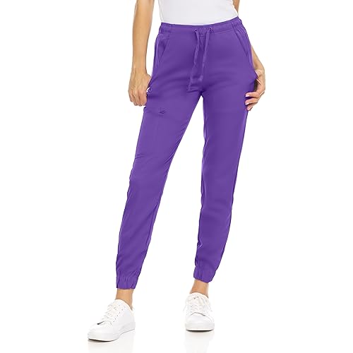 MediChic Women's Scrub Jogger Pants – 4 Pockets, 4-Way Stretch, Moisture-Wicking, Anti-Wrinkle, Elastic Waistband