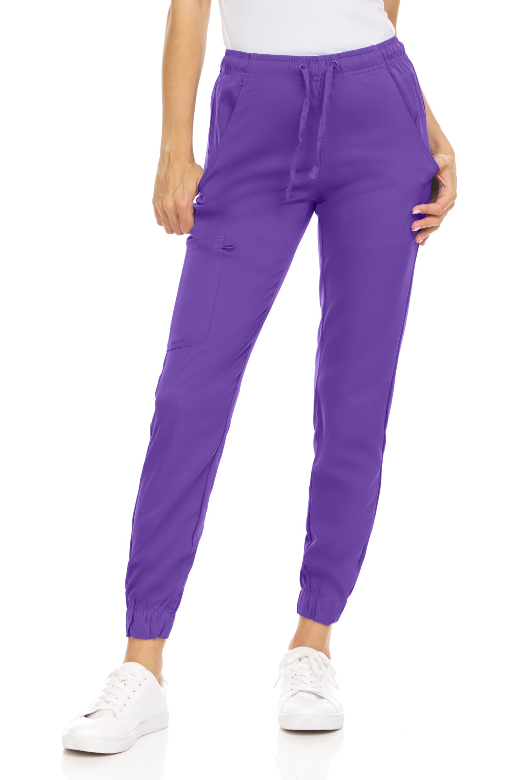 Women's Jogger Scrub Pants, 5 Pockets, 4-Way Stretch
