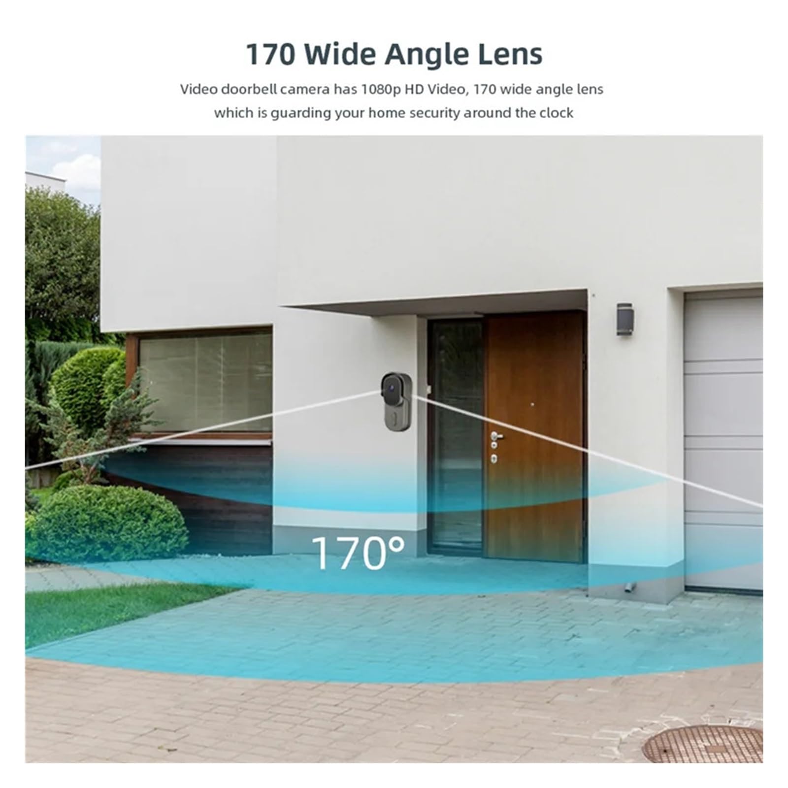 Sonnette Wi-FI Tuya Smart Life avec Application 1080P, 2MP, Grand Angle de Vision, interphone et vidéo étanche IP65 Grand Angle