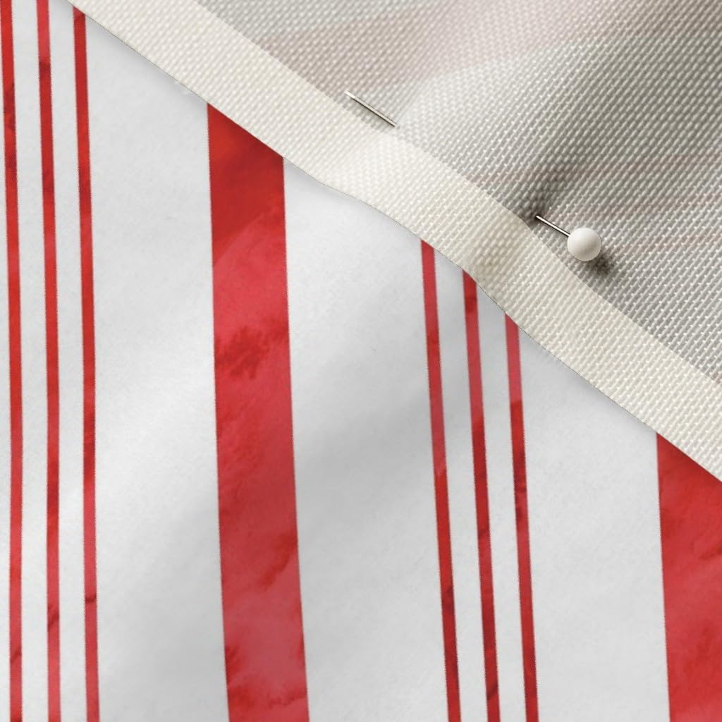Spoonflower Fabric - Watercolor Candy Stripes Red Christmas Trendy Stripe Striped Printed on Upholstery Velvet Fabric Fat Quarter - Upholstery Home Decor Bottomweight Apparel