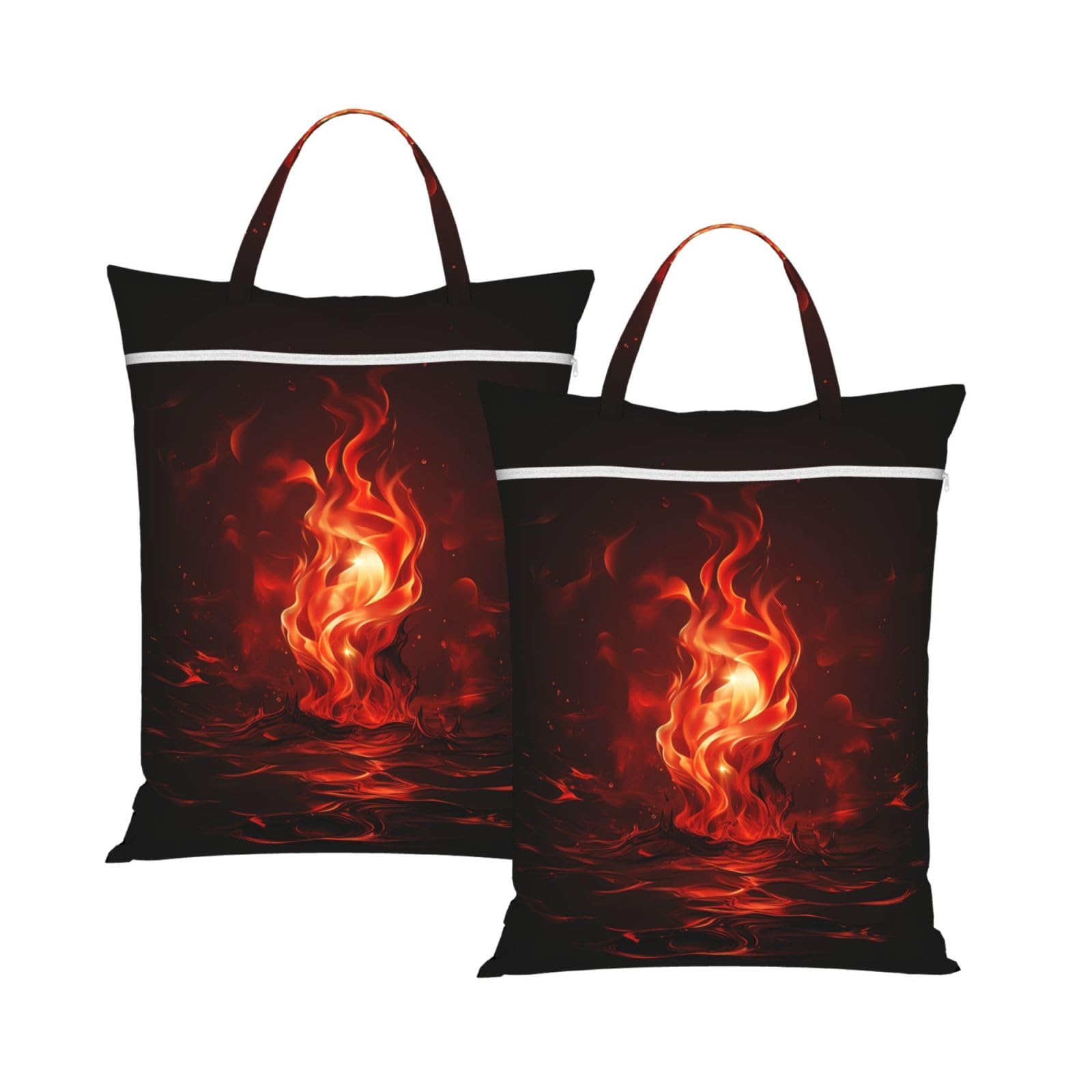 Red Flame Travel Laundry Bag With Zipper Dirty Clothes Bag Water Resistant Laundry Storage Sack Portable Organizer For Travel Beach School Camping Gym