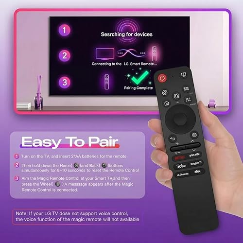 Miniatura 6 de Control remoto mágico de repuesto para televisores inteligentes LG (modelos 2019-2025)  Control de voz y función de puntero  Compatible con