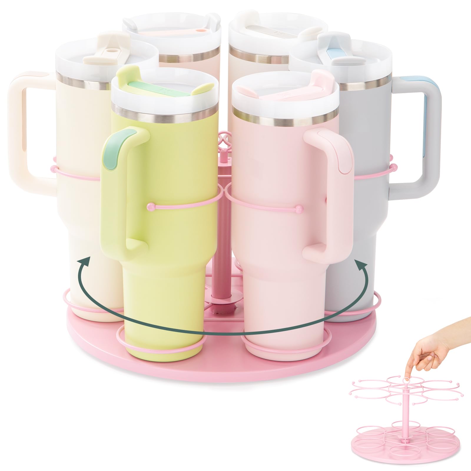 Upgraded Water Bottle Organizer for Stanley 40 oz/30 oz/20 oz,Rotating Stanley Cup Organizer Holder,Tumbler Holder Organizer, Easy to Install Kitchen