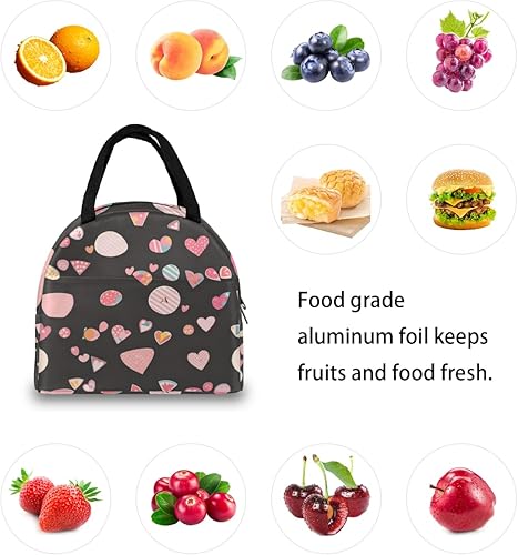 Miniatura 6 de Bolsa de almuerzo aislada reutilizable de azúcar para mujeres y adultos, lonchera de alta capacidad, contenedores pequeños a prueba de fugas, bolsa