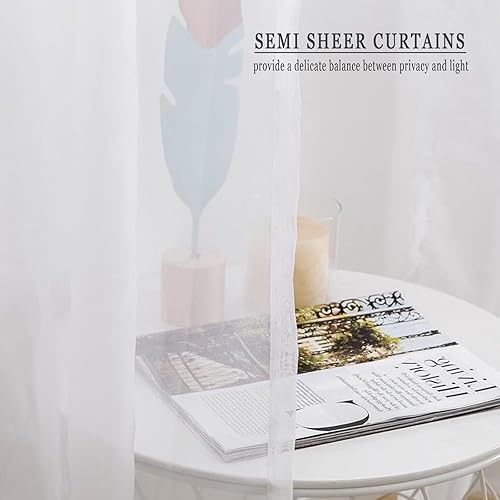 Miniatura 2 de Cortinas traslúcidas extralargas de 144 156 168 192 204 216 240 pulgadas de largo, cortinas de 2 pisos para sala de estar de alto celosía, ventana
