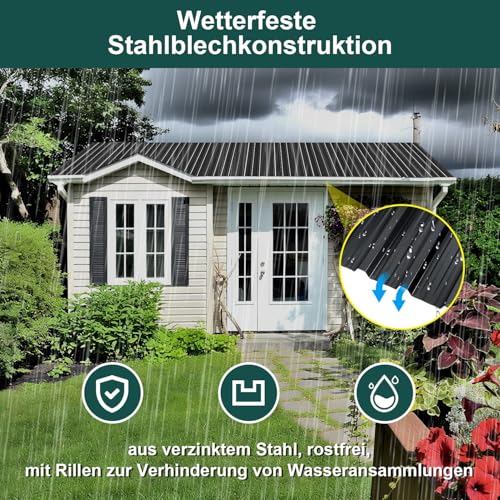 Tôle toit et mur anthracite pour rénover un abri de jardin