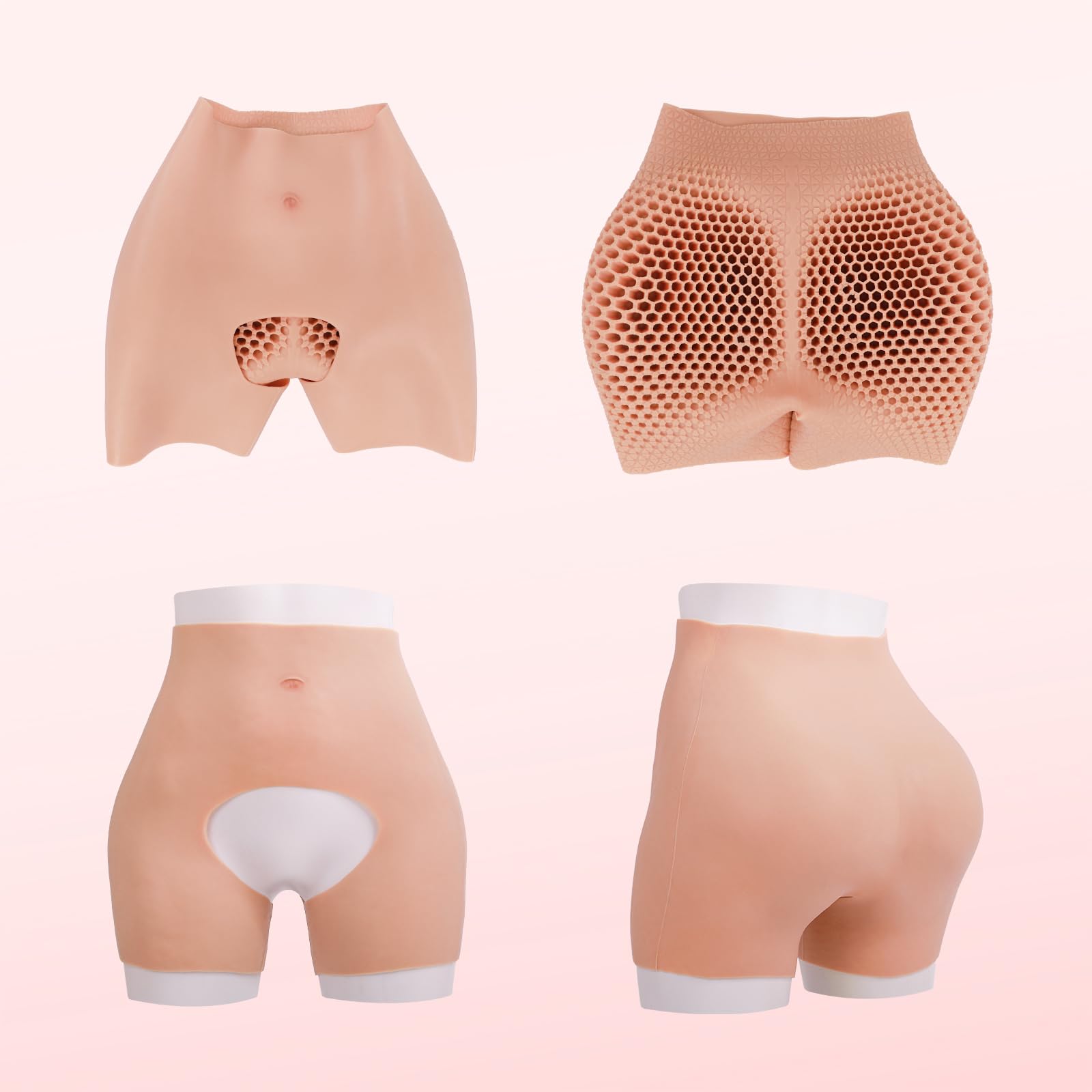Minaky Silicone Panty Crossdresser Silicone Culotte Levage des Hanches, Entrejambe Creusé, pour Travesti Drag Queen Transgender