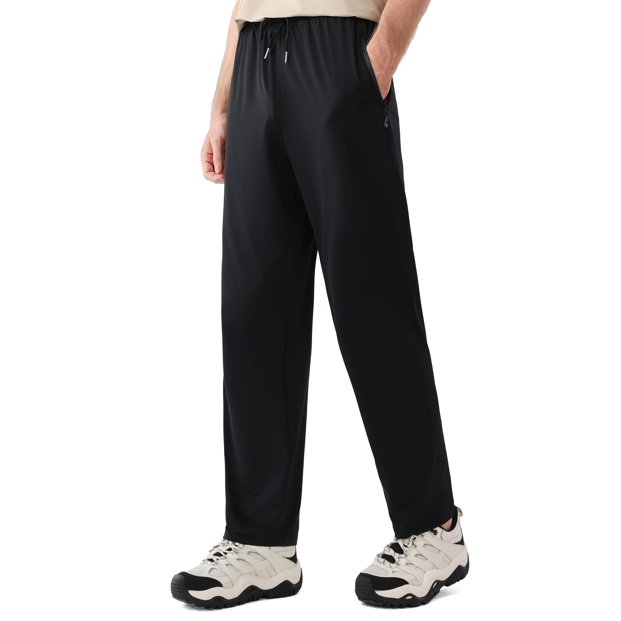 Pantalón Chándal Hombre Pack de 1/2 Tela Ligera Pantalones Deportes Running Secado Rápido Cremallera Bolsillos Elástica Pants Fitness Gimnasio Gym Atletismo Transpirable Entrenamiento Sin Puño